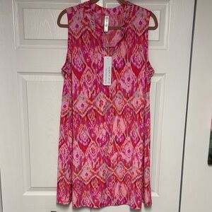 Dear Scarlett Vibrant Pink Patterned Mini Dress with pockets